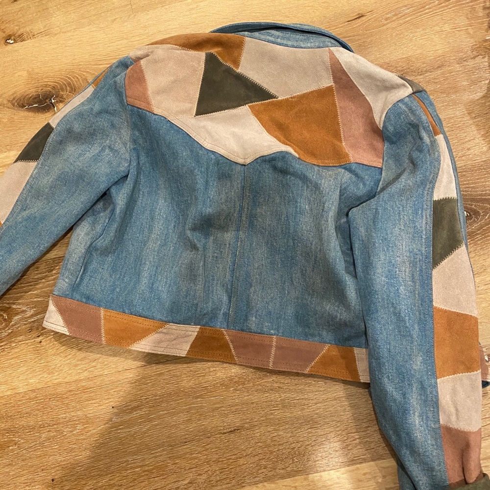 free people suede denim jacket *BRAND NEW - Picture 4 of 4